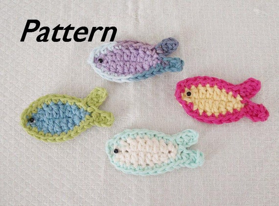 Crochet Fish Applique Pattern Instant Download