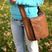 Laptop Messenger Bag -- Tan Leather -- cross body