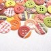 100 Punched, Embossed Large Round Buttons, Autumn, Fall