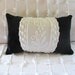 WHITE BOUQUET vintage chenille pillow cover with insert black velvet