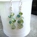 green quartz and crystal dangle earrings