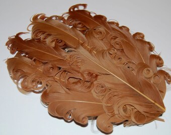 Curly Feather Pad - Caramel Light Brown FP233 - (1 pc)