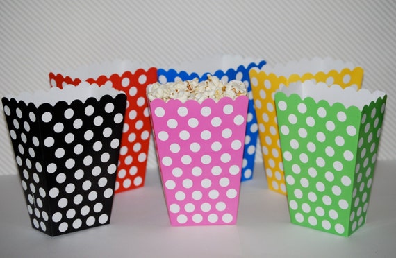 Treat Boxes Polka Dot Popcorn Boxes 24 Count Party Box 7981