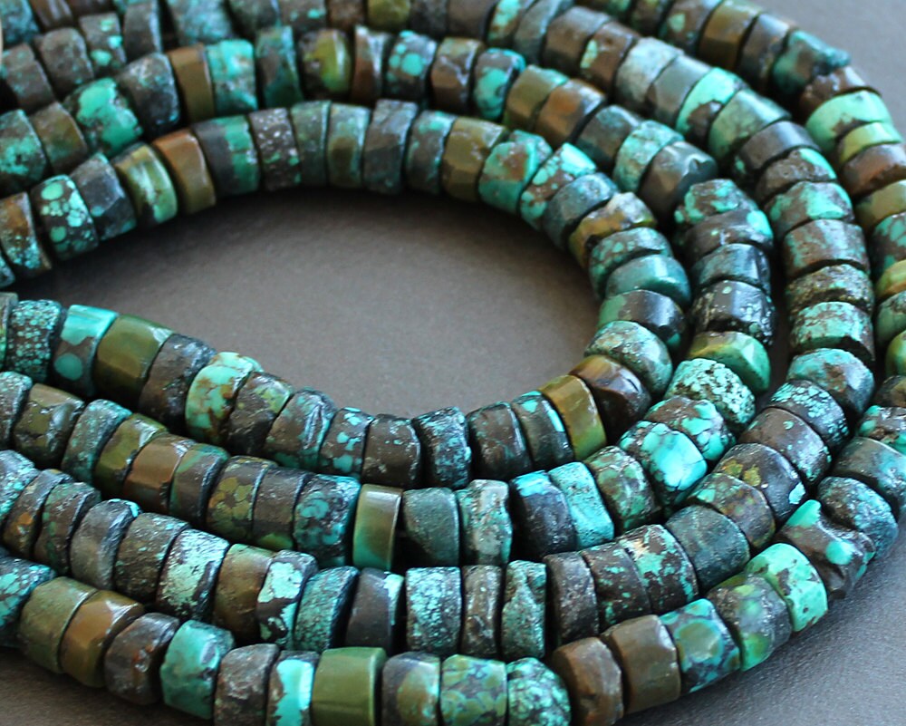 Turquoise Heishi Beads 9-10mm FULL STRAND 16 Inches