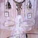 Vintage Glass and Silver Plated Salt and Pepper Shakers with Stand and Charms