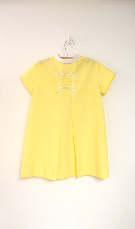 1960's Sunshine Yellow and White ALine Dress by BabyTweeds on Etsy