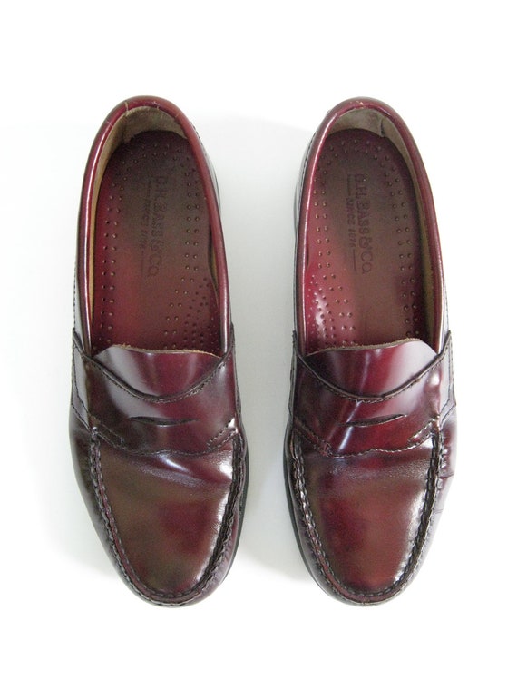 Bass Leather Cordovan Penny Loafers. Size by TheseCurlsVintage