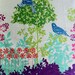 Echino Fabric Fall 2011 Wish Border Print in Purple by Etsuko Furuya (Half Yard)
