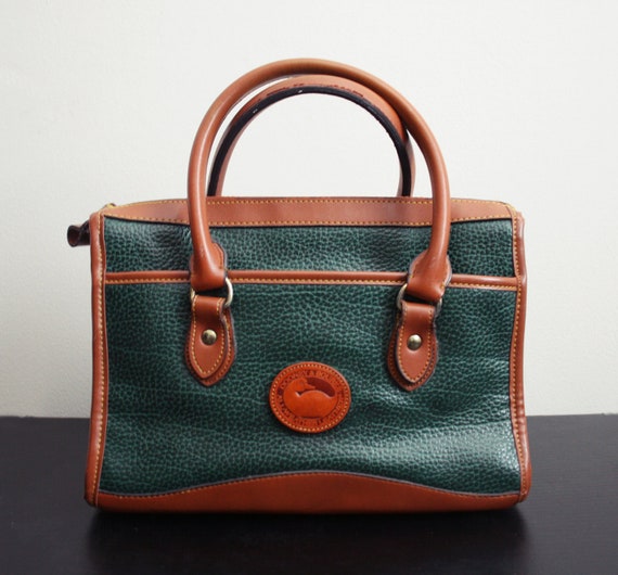 Vintage Green and Brown Dooney & Bourke Leather by PARASOLvintage
