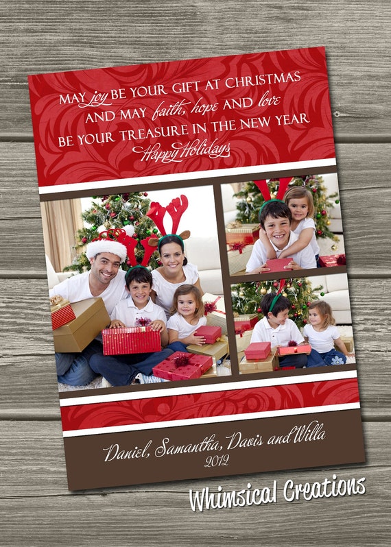 Photo Christmas Card Holiday Photo Card Digital File I