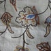 Crewel Flowered Upholstery Fabric Vintage