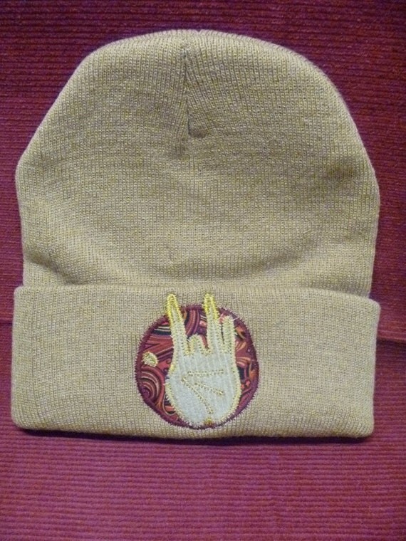 Jerry Garcia handprint beanie light brown