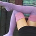 Thigh high - KNITTED WOOL socks - Better than leg warmers - extra long - 24 cm foot/ 100cm leg - EU38 to 42 - Lilac and soft Pink