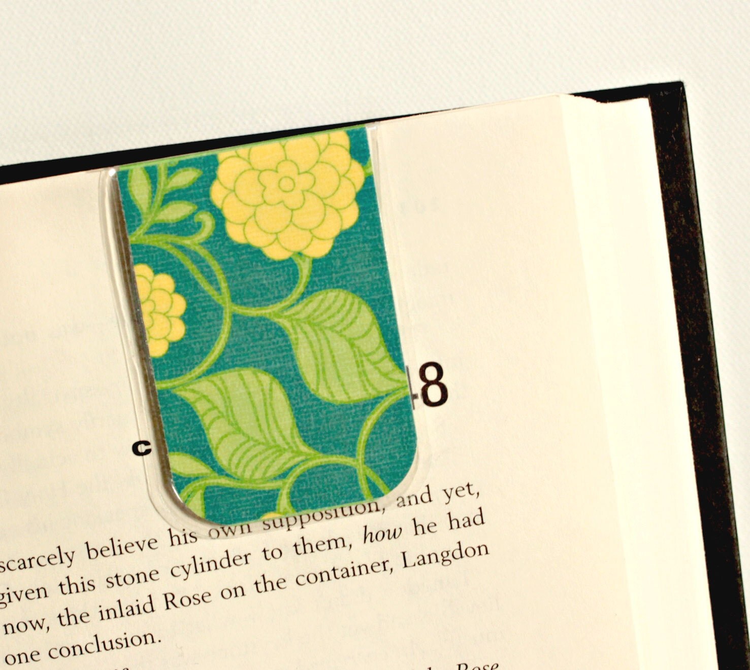 Bookmark Laminated Yellow Flowers on Blue