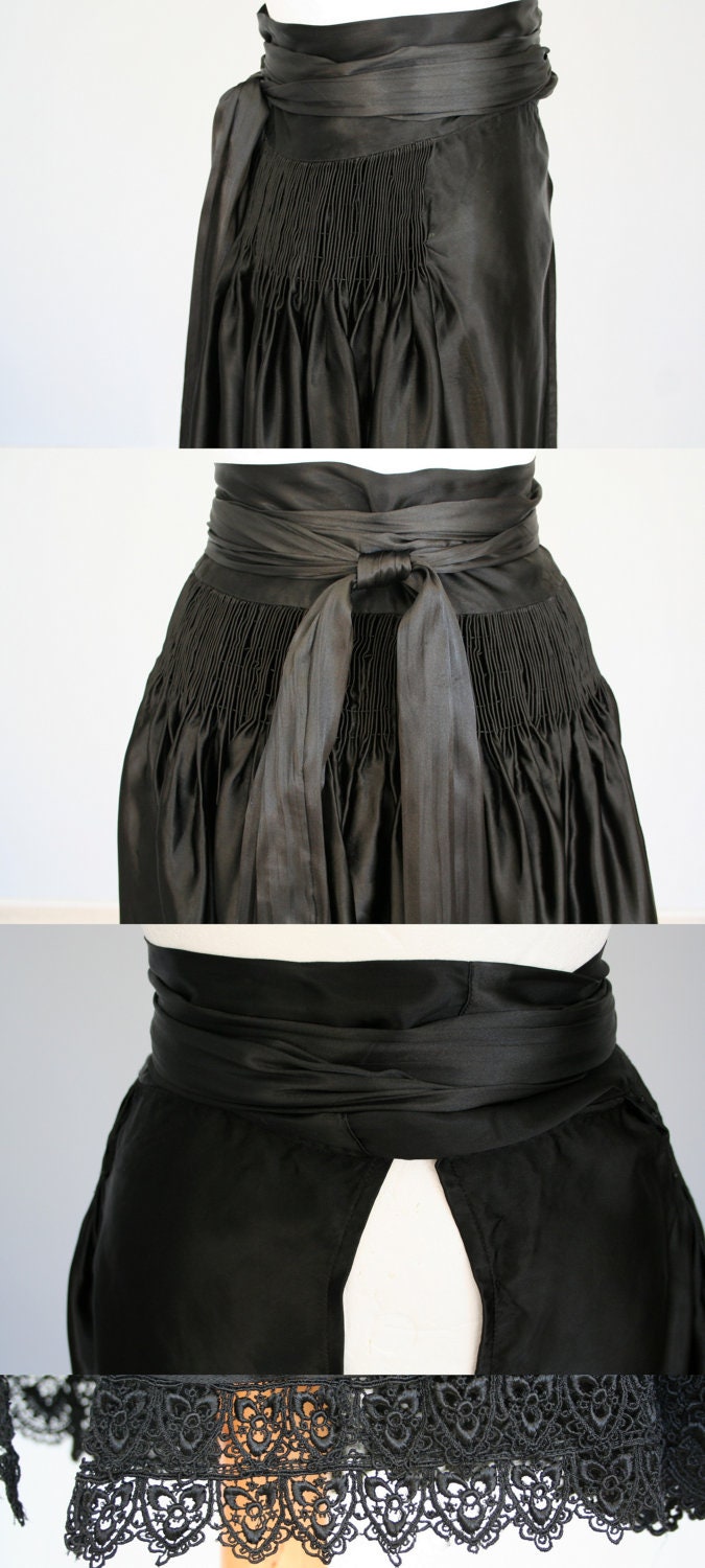 detachable satin overskirt
