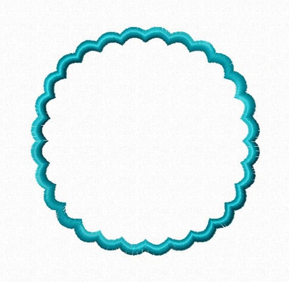 Download Scalloped Circle Applique Monogram Frames Machine Embroidery