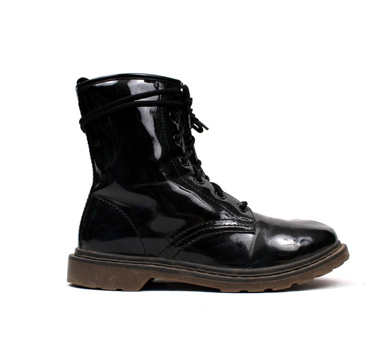 black doc martin combat boots