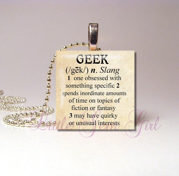 Items similar to Geek Dictionary Definition Necklace Pendant Fantasy