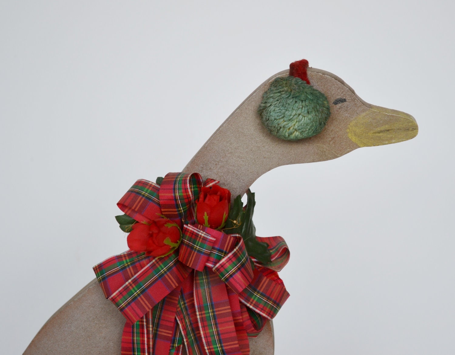 Wooden Duck Wooden Hand Painted Christmas Duck Christmas