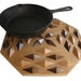 Geometric Wood Hot Pad. Home decor kitchen trivet or table centerpiece.
