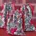 3 Cardinals in a Holly Bush Christmas Drawstring Gift Bags Upcycled