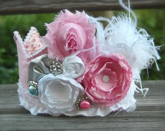 Pink Birthday Crown - Party Hat - Photo Prop - Couture Crown - Princess Dress Up - Birthday Hat