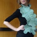 Soft green felted scarf wool, natural designer clothing, eco friendly clothing, funky women's clothing