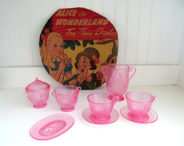 vintage alice in wonderland tea set