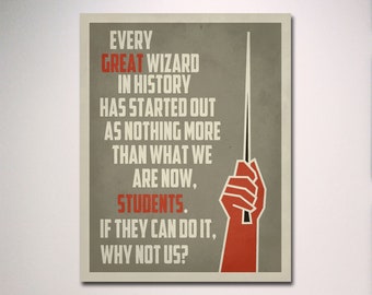 Inspirational Classroom Poster / Harry Potter Quote Poster / Typography / Teacher Gift / Classroom Poster / Every Great Wizard