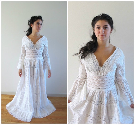 vintage lace mexican wedding dress