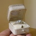 Coupon 10% Off Antique vintage white leatherette velvet lined jewelry wedding ring box case Pittsburgh Pa pushed button (wz)