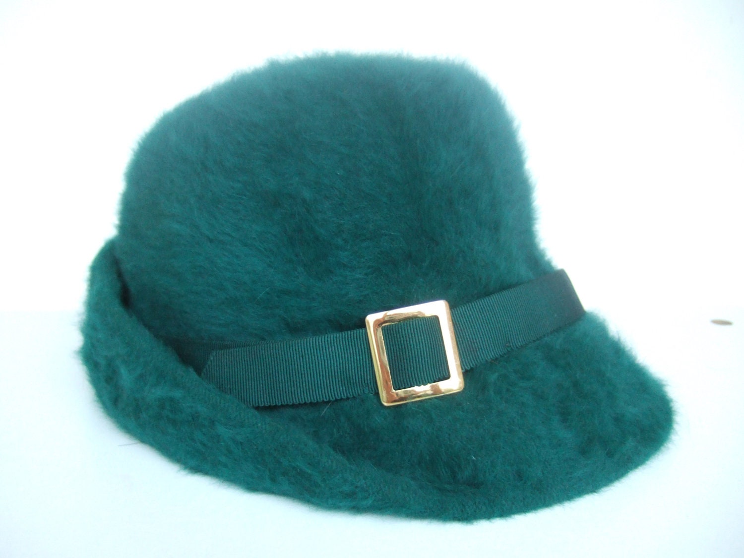 Vintage 60s Kangol jade green mohair hat with by StellaRoseVintage