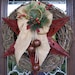 TEXAS STAR GRAPEVINE Christmas Wreath with Burlap Bow and Rustic Bells