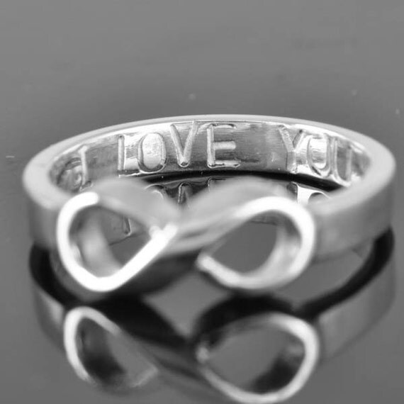 infinity ring, knot ring, sterling silver, I LOVE YOU, best friend ...