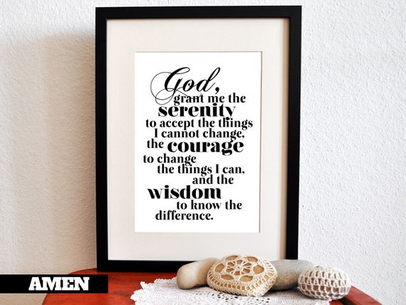 printable typographyserenity prayer 8x10 diy by amenprintables