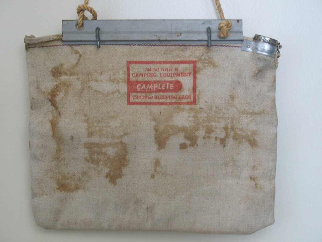 Vintage Desert Canvas Water Bag Antique Auto by OldVintagePickins