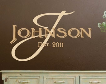 Monogram Wall Decals - Personalized Family Name Vinyl Wall Decal