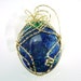 Gold Fill Wire Wrapped Pendant w/Azurite Malachite Cabochon, Hand cut & polished