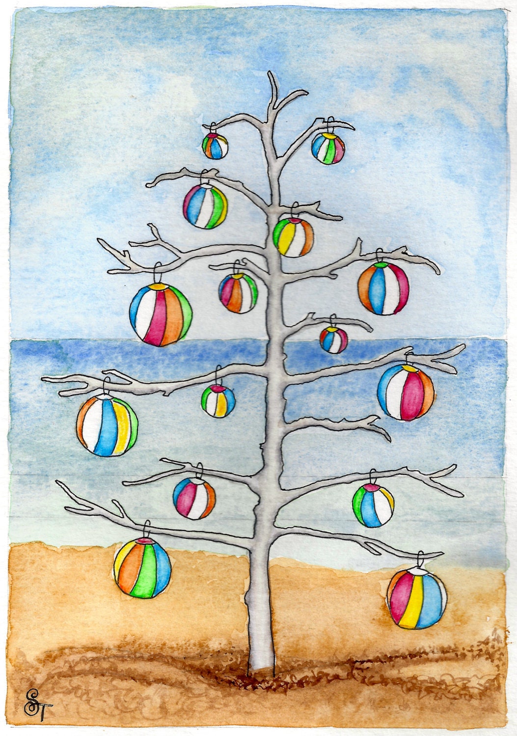 christmas beach balls