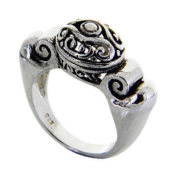 Allaudhin Lamp Sterling silver Women Ring Black by jewelkingthai