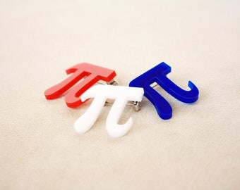Pi Pin, Brooch, Jewelry in Acrylic 3.14159265 Pi Day