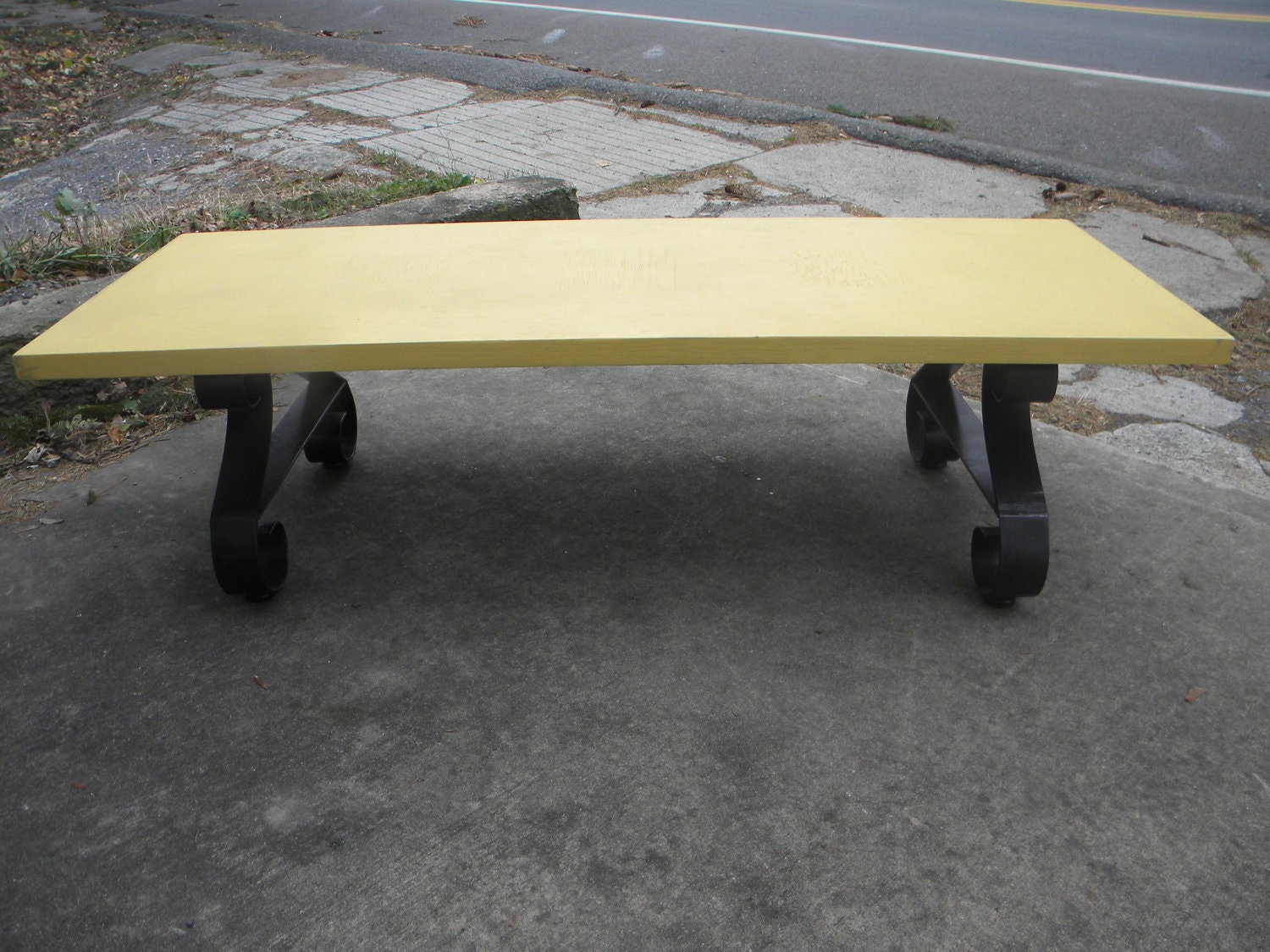 nice clean vintage scarce mid century modern parquet wood and steel