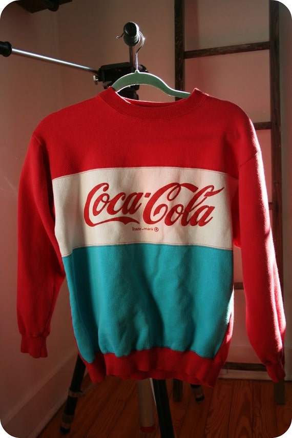 blue coca cola sweatshirt