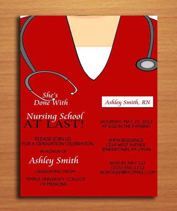 Nursing Graduation Party Invitations Card 2
