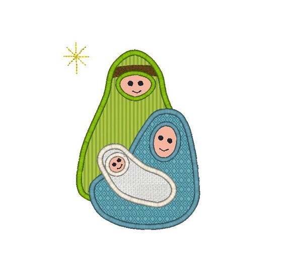 Nativity Applique Machine Embroidery DesignINSTANT DOWNLOAD