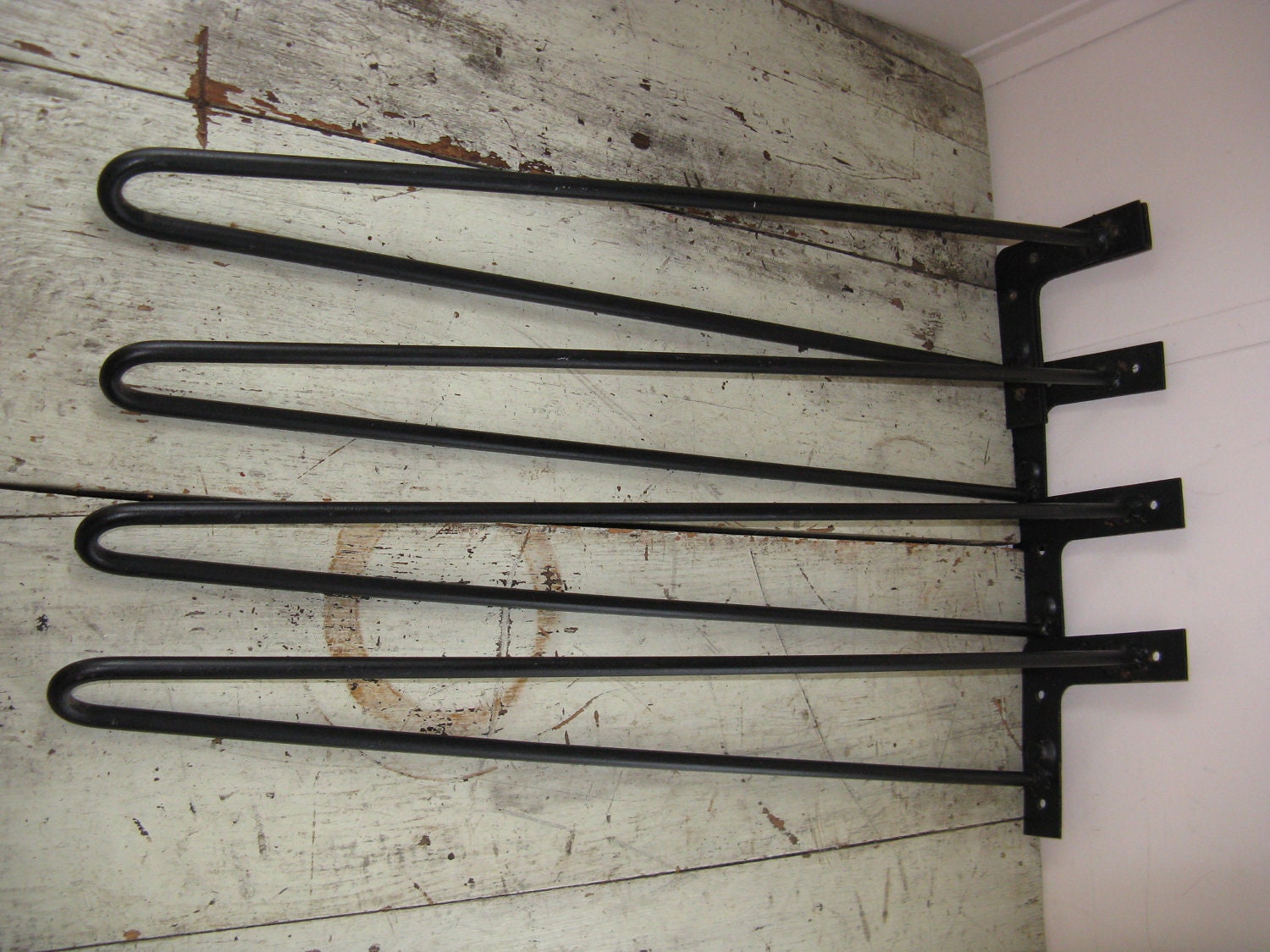 mid century hairpin black wrought iron table legs set of 4