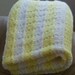 Vintage 1970's Handmade Knitted Newborn Baby Blanket in Yellow and White Super Soft Yarn