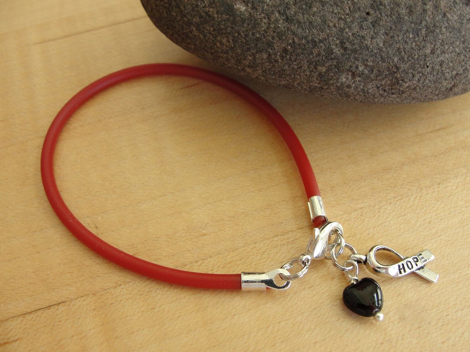 Burgundy Awareness Bracelet Rubber Sickle Cell Hughes