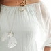 RESERVED - Long White Feather Necklace with Quartz Crystal on Sterling Silver Chain. Dreamy Jewelry - Ethereal Wedding Jewelry