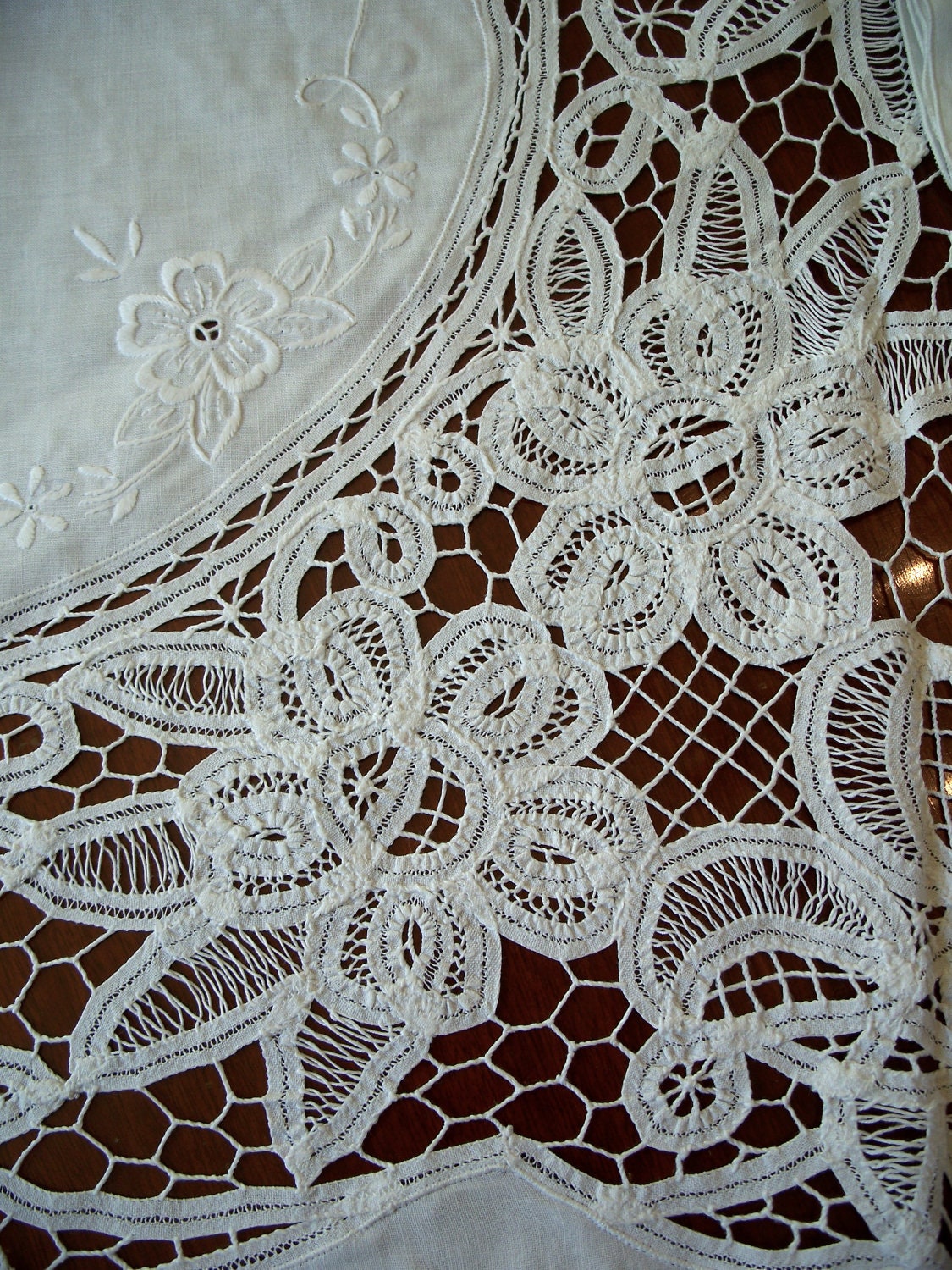 Battenburg Lace Tablecloth Never Used Vintage Cotton White